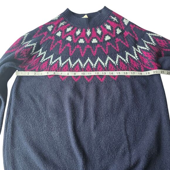 Mountain and Isles Pico Fair Isle Sweater Pink Blue Crew-neck Women's Large - Picture 7 of 8